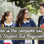 Here is the complete list of Fafsa Student Aid Requirements